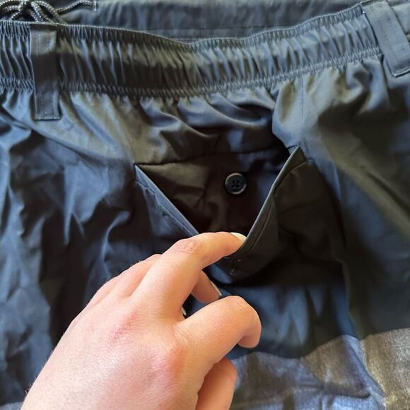 DXL ROCHESTER Men's Big & Tall Gray Stripe Zip Pocket Swim Trunks (Size 5XL) - Picture 7 of 9